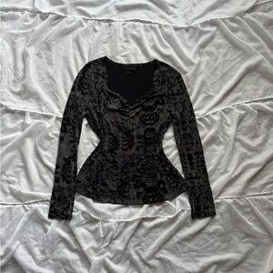 Kiara Floral Whimsigoth Long Sleeve Top